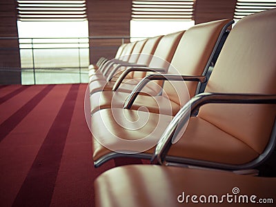 Comfortable airport seats Stock Photo