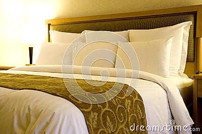 Comfortable Bed Stock Photo