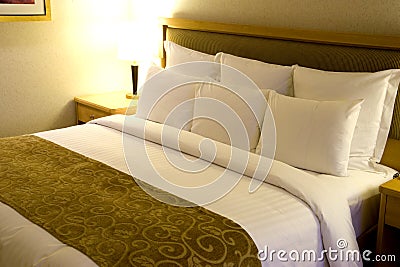 Comfortable Bed Stock Photo