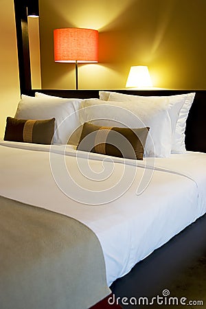 Comfortable Bed Stock Photo