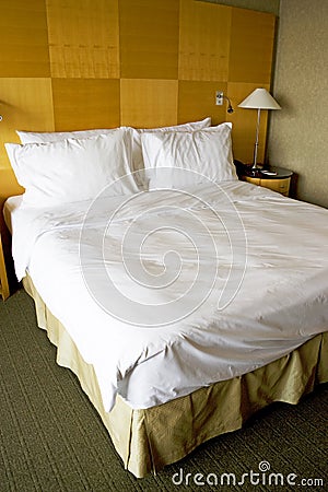 Comfortable Bed Stock Photo