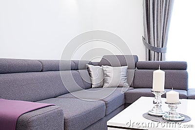 Comfortable corner sofa Stock Photo