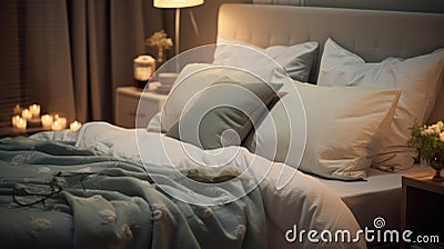 Comfortable cozy bedroom Stock Photo