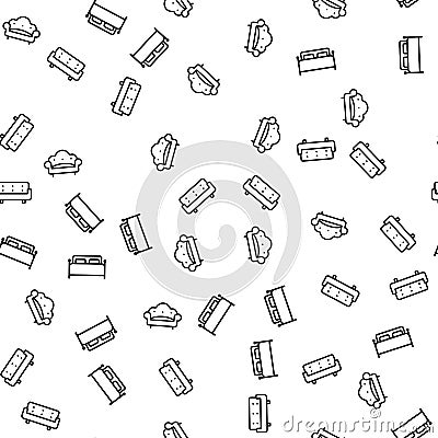 Comfortable Furniture Seamless Pattern Vector Vector Illustration