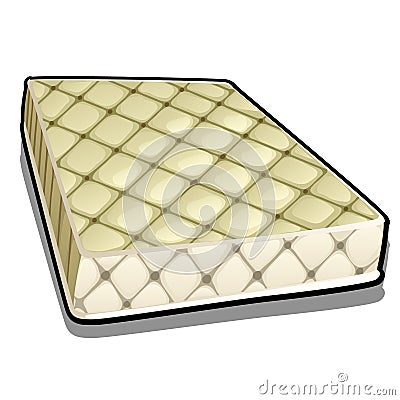 Comfortable mattress isolated on white background. Vector cartoon close-up illustration. Vector Illustration