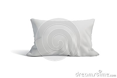 Comfortable pillow made of smooth white fabric. Vector Illustration