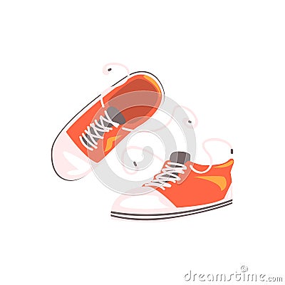 Comfortable Sportive Footwear Pair, Part Of BMX Rider Ammunition And Equipment Set Isolated Object Vector Illustration