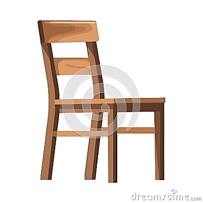 Comfortable wood chair, antique design Vector Illustration
