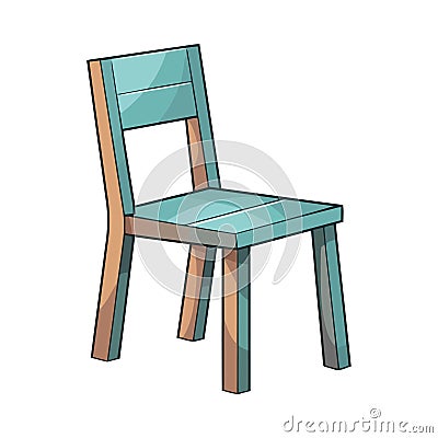 Comfortable wood chair Vector Illustration
