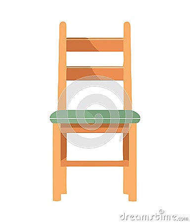 Comfortable wood chair relaxation Vector Illustration