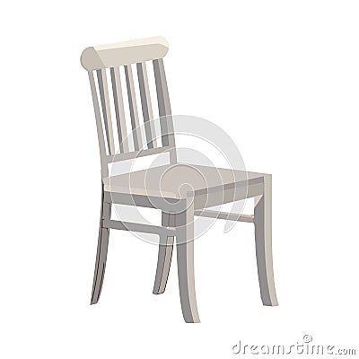 Comfortable wood stool sitting on white background Vector Illustration