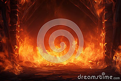 Comforting Radiant Flames Stock Photo