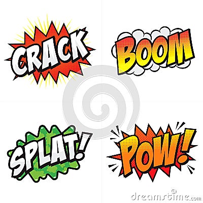 Comic Action Words! Stock Photo