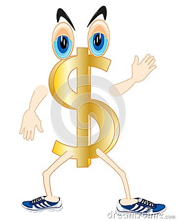 Comic alive dollar Vector Illustration