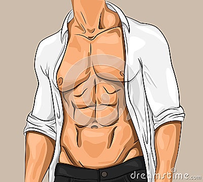 Comic Attractive Young Man Vector Illustration