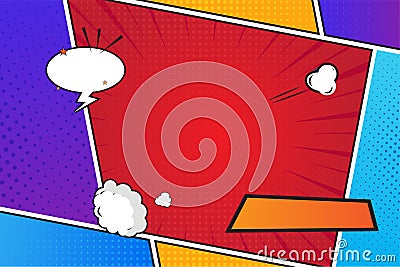 Colourful comic book style explosion vector effect background Vector Illustration