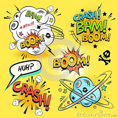 Comic Book Actions Vector Illustration