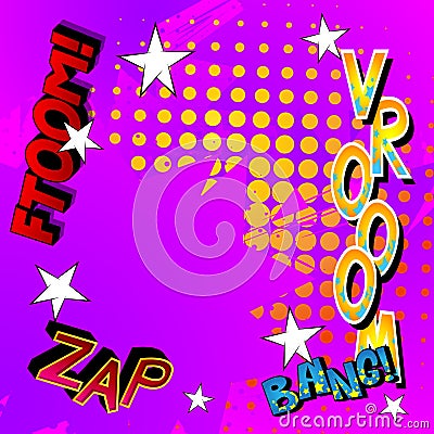 Comic book background with word sound effects. Vector Illustration