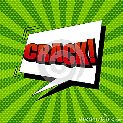 Comic book Crack wording template Vector Illustration