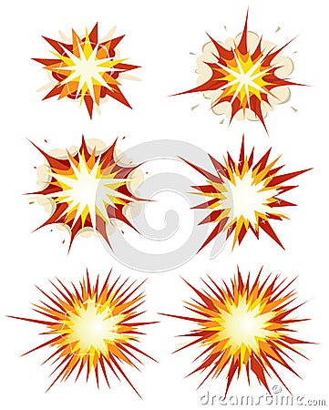 Comic Book Explosion, Bombs And Blast Set Vector Illustration