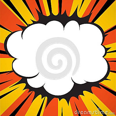 Comic book explosion superhero pop art style radial lines background. Vector Illustration