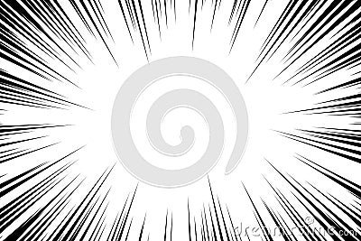 Comic book radial lines background. Manga speed frame. Explosion vector illustration. Star burst or sun rays abstract backdrop Vector Illustration