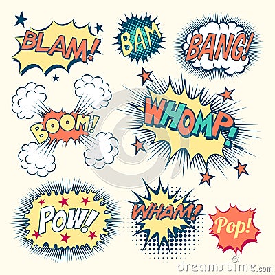 Comic Book Sound Effects Vector Illustration