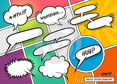 Comic Book Speech Bubbles Vector Illustration