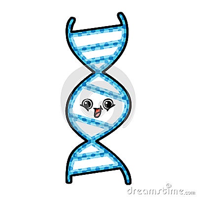 comic book style cartoon of a DNA strand Vector Illustration