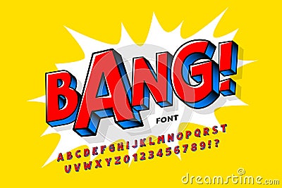 Comic book style font Vector Illustration