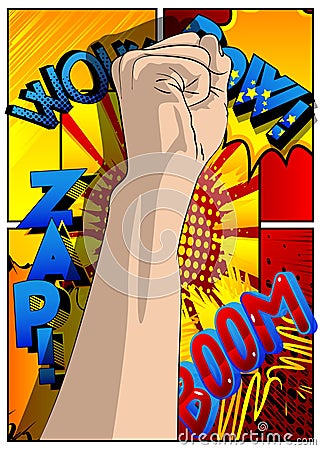 Power strength fist Fight for your rights. Vector Illustration