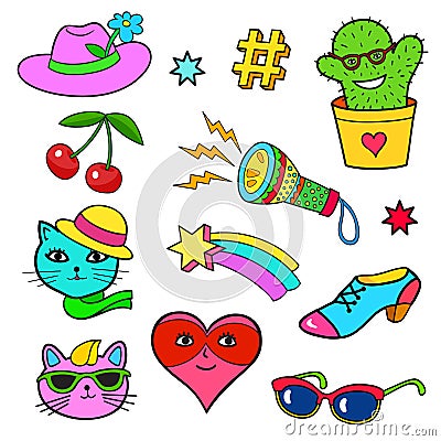 Comic book style stickers Stock Photo