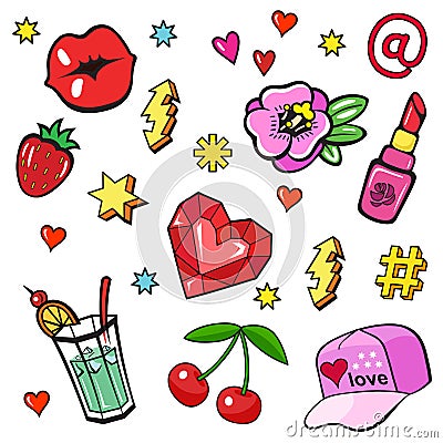 Comic book style stickers Stock Photo