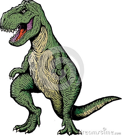 Comic book T-rex Vector Illustration