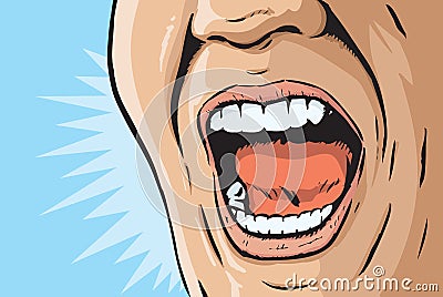 Comic book yelling mouth Stock Photo