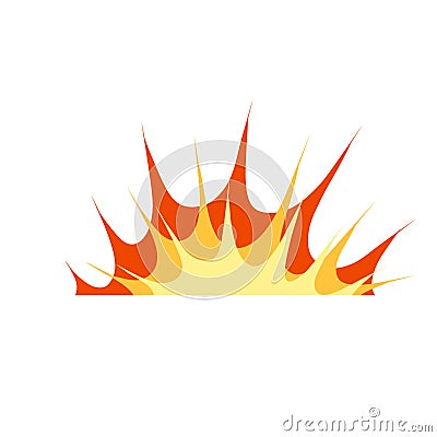 Comic boom explosion. Big cartoon fireball Vector Illustration