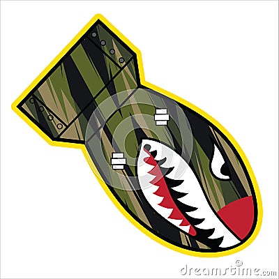Air Bomb Flying Tiger Shark Mouth Sticker Vinyl Camo Vector illustration 1 Vector Illustration
