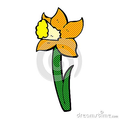 comic cartoon daffodil Stock Photo