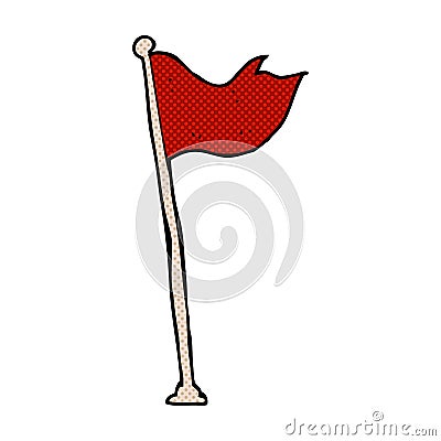 comic cartoon flag on pole Stock Photo