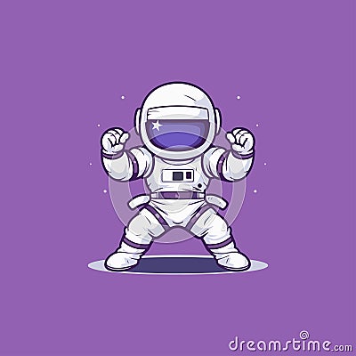 comic cartoon logo cute astronaut boy Vector Illustration