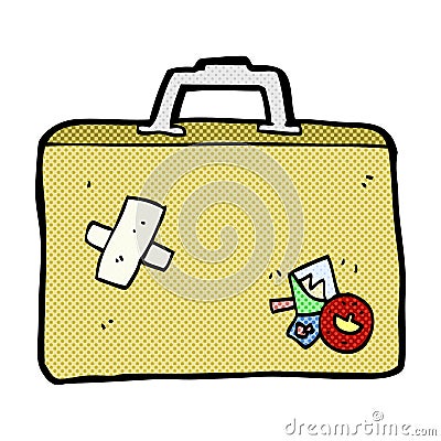 comic cartoon luggage Stock Photo