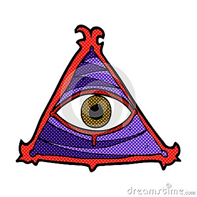 comic cartoon mystic eye symbol Stock Photo