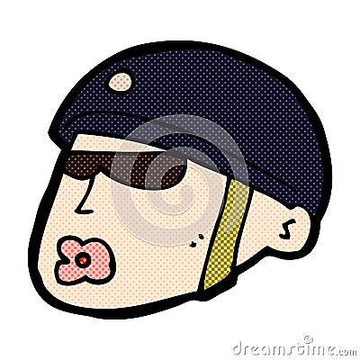 comic cartoon policeman head Stock Photo