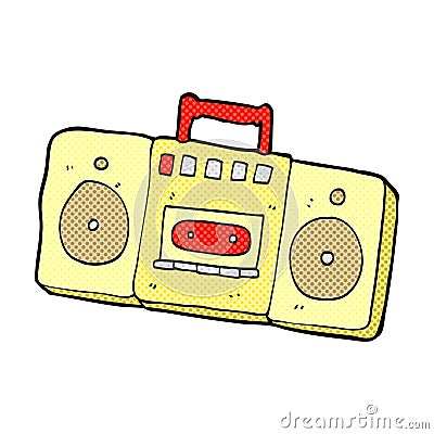 comic cartoon radio cassette player Stock Photo