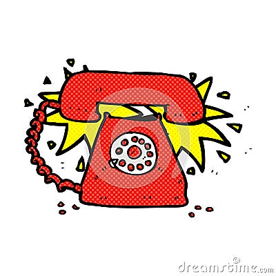 comic cartoon ringing telephone Stock Photo