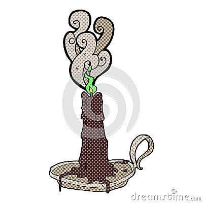 comic cartoon spooky magic candle Stock Photo