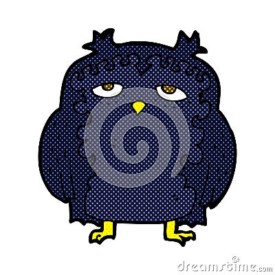 comic cartoon wise old owl Stock Photo