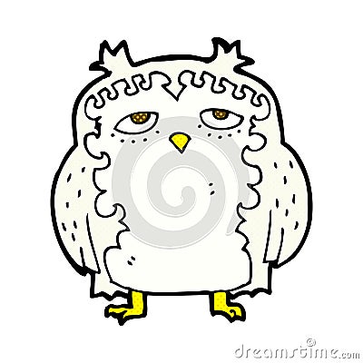 comic cartoon wise old owl Stock Photo