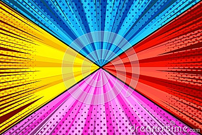 Comic colorful explosive composition Vector Illustration