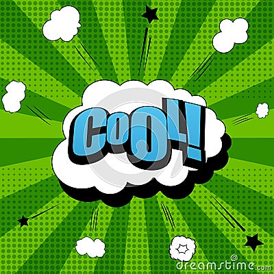 Comic Cool wording background Vector Illustration